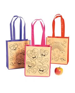 Color Your Own Valentine Tote Bags