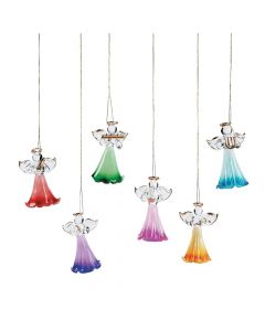 Colored Glass Angel Ornaments
