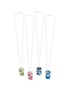 Colorful Camouflage Dog Tag Necklaces