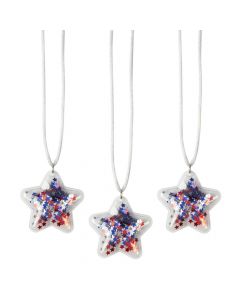 Confetti-Filled Patriotic Necklaces