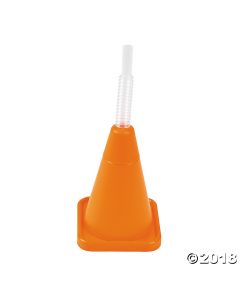 Construction Cone Molded Cups with Straw