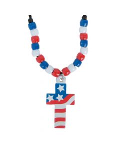 Cross with American Flag Necklace Craft Kit