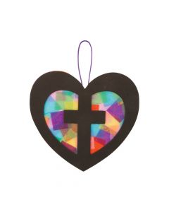 Cross in Heart Tissue Paper Sign Craft Kit