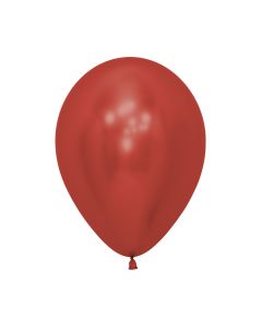 Crystal Red Chrome Reflex Balloons 30cm