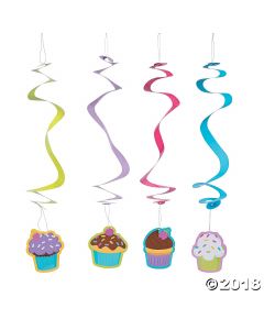 Cupcake Party Hanging Swirls