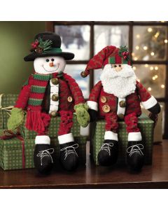 Dangle-Leg Santa and Snowman