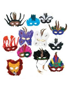 Deluxe Feather Masquerade Mask Assortment