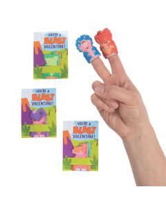 Dinosaur Finger Puppets with Valentine's Day Card