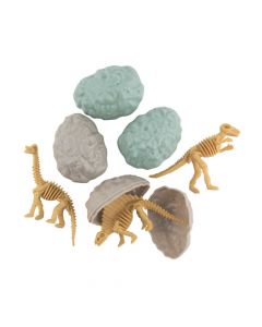 Dinosaur Fossil Toy-Filled Plastic Easter Eggs - 12 Pc.