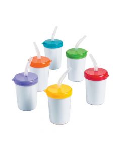 DIY Cups with Lids and Straws