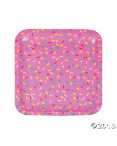 Donut Party Square Paper Lunch Plate