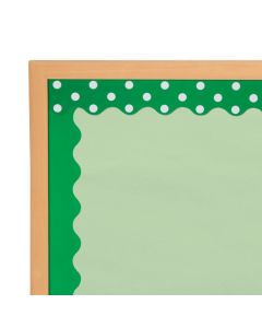 Double-Sided Solid and Polka Dot Bulletin Board Borders - Green