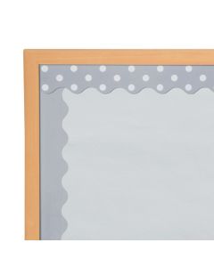 Double-Sided Solid and Polka Dot Bulletin Board Borders - Grey