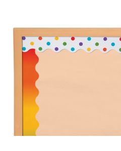 Double-Sided Solid and Polka Dot Bulletin Board Borders - Rainbow