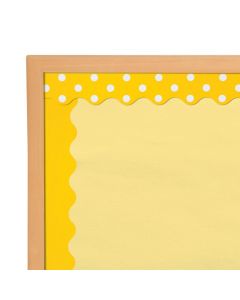 Double-Sided Solid and Polka Dot Bulletin Board Borders - Yellow