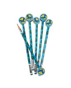 Earth Pencils with Globe Eraser Toppers