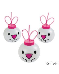 Easter Bunny Molded Cups with Straws
