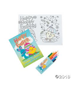 Easter Colouring Book with Coloured Pencils