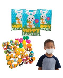 Easter Egg Hunt Kit for 50 with Kid's Face Masks