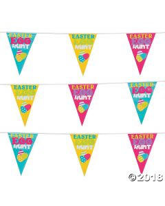 Easter Egg Hunt Plastic Pennant Banner