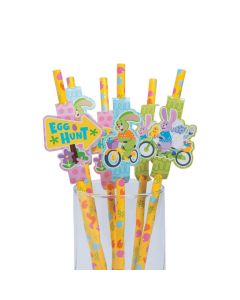 Easter Paper Straws with Cutouts