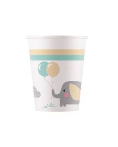 Elephant Baby Paper Cups 200ML - Eco Friendly
