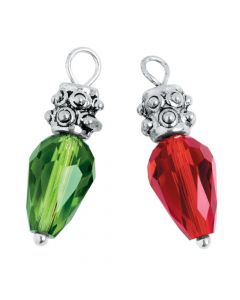 Faceted Christmas Bulb Charms - 24mm