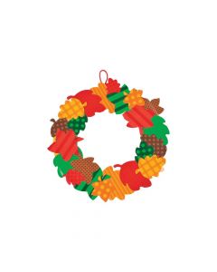 Fall Leaves Paper Wreath Craft Kit