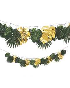 Faux Palm with Gold Accents Garland