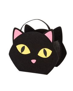 Felt Black Cat Trick-or-Treat Bucket