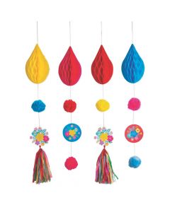 Fiesta Floral Bright Hanging Honeycomb Decorations