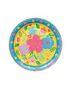 Fiesta Floral Bright Paper Dinner Plates - 8 Ct.