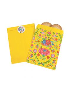 Fiesta Floral Bright Treat Bags with Stickers