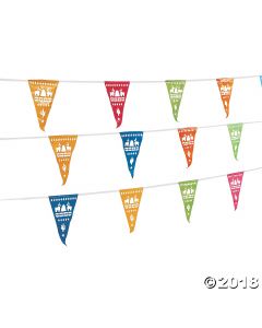 Fiesta Party Cutout Plastic Pennant Banner