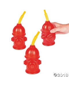 Fire Hydrant Cups with Straws