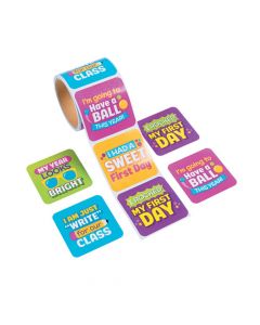 First Day of School Jumbo Roll Stickers