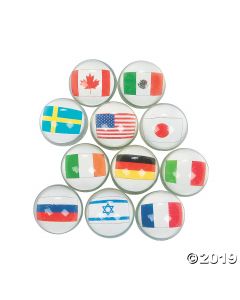 Flags around the World Bouncing Balls