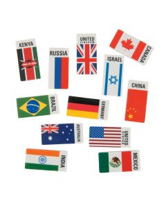 Flags Around the World Erasers