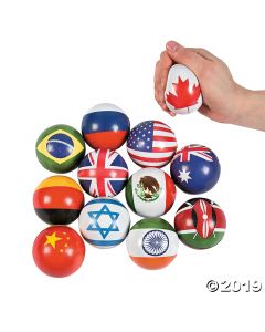 Flags around the World Stress Balls