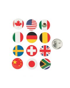Flags of All Nations Buttons