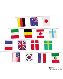 Flags of All Nations Pennant Banner