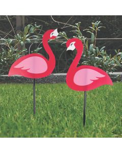 Flamingo Flock Yard Signs Set