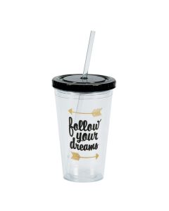 Follow Your Dreams Tumbler with Straw
