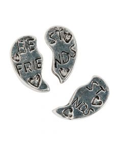 Friends Heart Large Hole Beads - 12mm