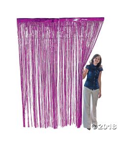 Fuchsia Foil Fringe Curtain