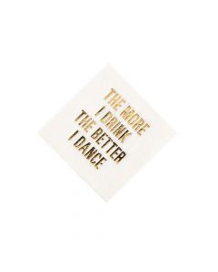 Funny Saying White with Gold Foil Paper Beverage Napkins