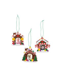Gingerbread House Picture Frame Christmas Ornaments