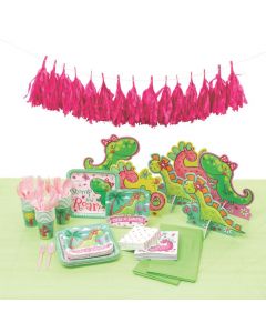 Girl Dinosaur Tableware Kit for 24 Guests
