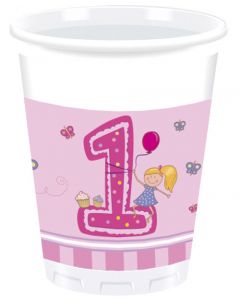Girl First Birthday Plastic Cup