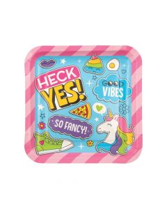 Girl Squad Party Square Paper Dinner Plates